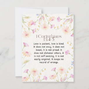 1 Corinthians 13:4-5 Soothing Watercolor Design Postcard