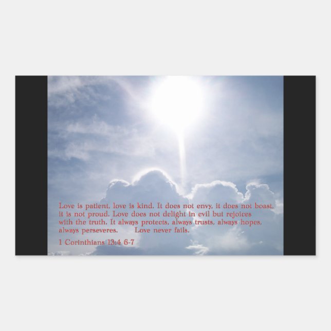 1 Corinthians 13:4 6-7  Clouds Rectangular Sticker (Front)