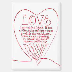 1 Corinthians 13 4 7 Calligraphy Bible Verse Magnet