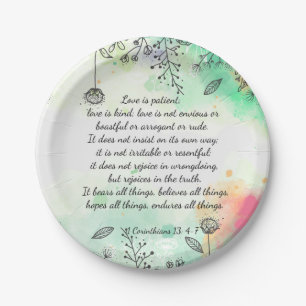 1 Corinthians 13: 4-7   Paper Plate