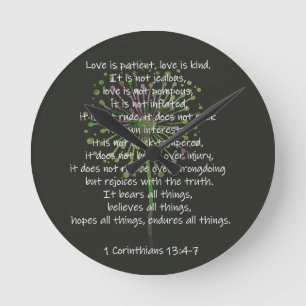 1 Corinthians 13: 4-7 Round Clock