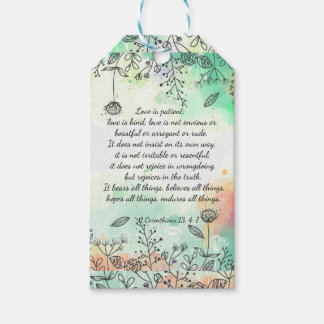 1 Corinthians 13: 4-7   Square Sticker Gift Tags
