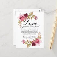1 Corinthians 13:4-8 Love is Patient Floral Bible