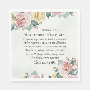 1 Corinthians 13:4-8 Love is Patient, Love is Kind Napkin