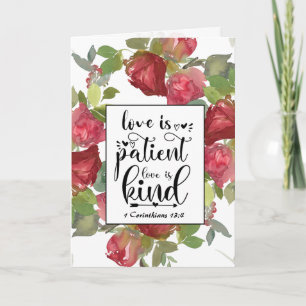 1 Corinthians 13:4-8 Love is Patient Wedding Card