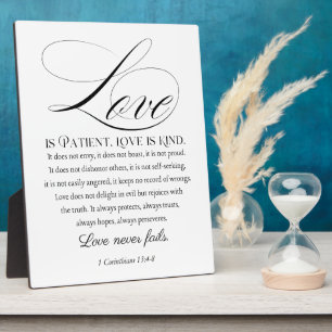 1 Corinthians 13:4-8 Love is Patient Wedding Verse Plaque