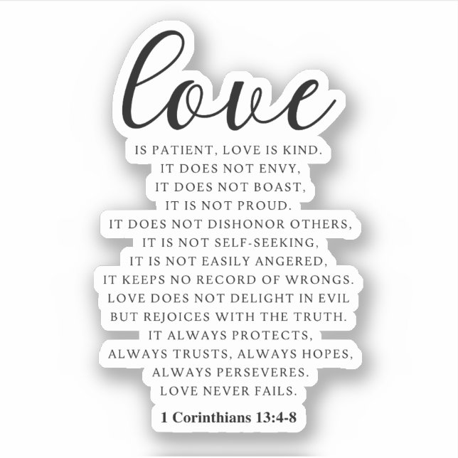 1 Corinthians 13:4-8 Love Never Fails (Front)