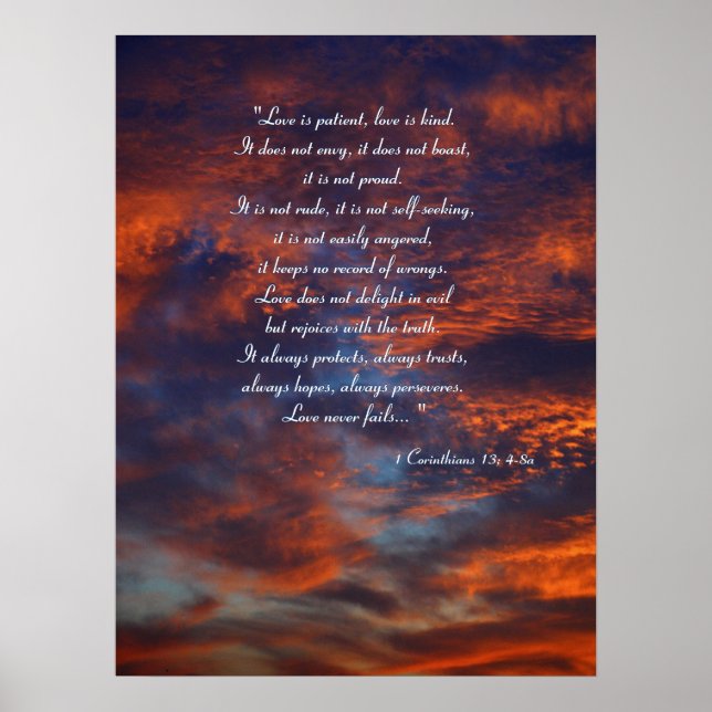 1 Corinthians 13; 4-8a | Inspirational Poster (Front)