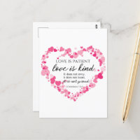 1 Corinthians 13:4 Love is Patient Pink Hearts