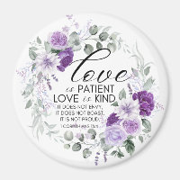 1 Corinthians 13:4 Love is Patient Violet Floral