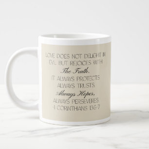 1 Corinthians 13:6-7 Hope Bible Verse Mug 