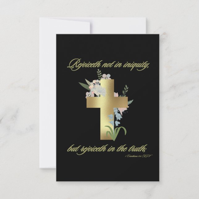 1 Corinthians 13:6 KJV Bible Verse Greeting Card (Front)
