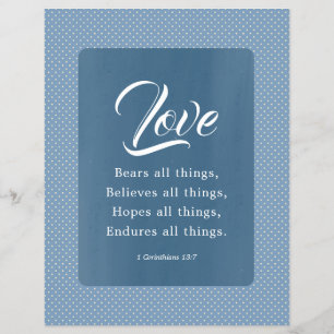 1 Corinthians 13:7 Love Bears All Things Flyer