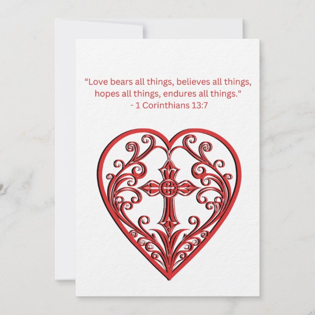 1 CORINTHIANS 13:7 LOVE BEARS ALL THINGS HOLIDAY CARD (Front)