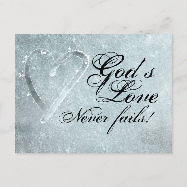 1 Corinthians 13:8 God's Love Never Fails Postcard (Front)