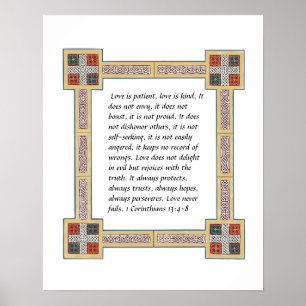 1 Corinthians 13 Bible illuminated manuscript Poster