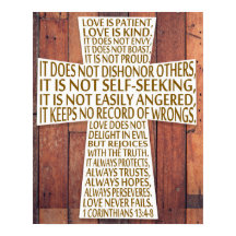 1 Corinthians 13 Love Chapter Cross Rustic Wood
