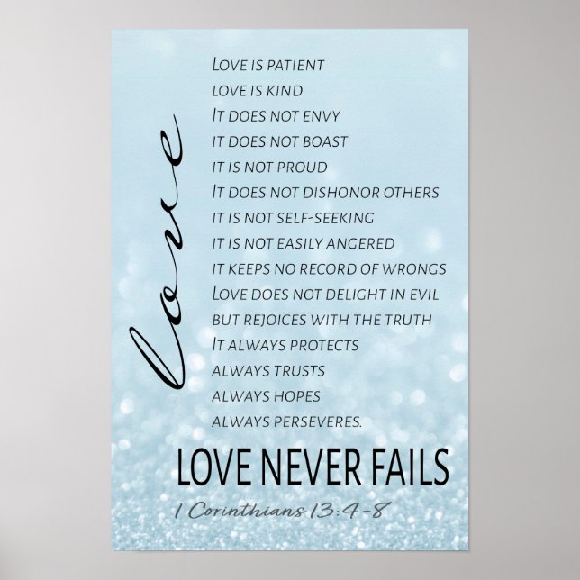 1 Corinthians 13 Love is Bible Verse Poster (Front)