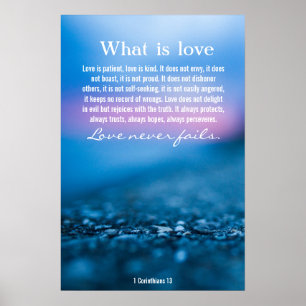 1 Corinthians 13, lovely blue poster