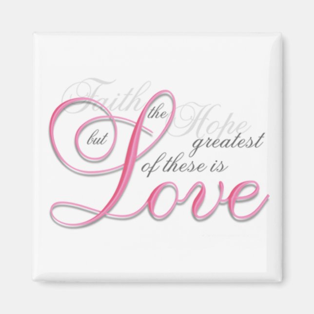 1 Corinthians 13, Pink Magnet (Front)