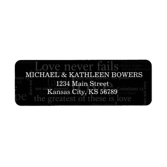 1 Corinthians 13 Return Address Label