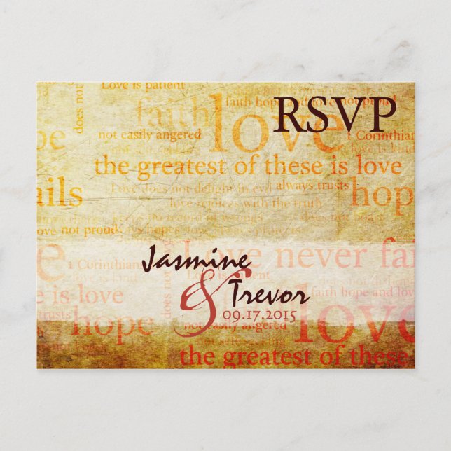 1 Corinthians 13 RSVP Postcard (Front)