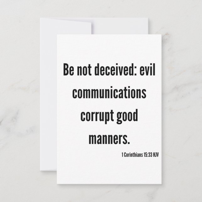 1 Corinthians 15:33 KJV Bible Verse Flat Greeting Card (Front)