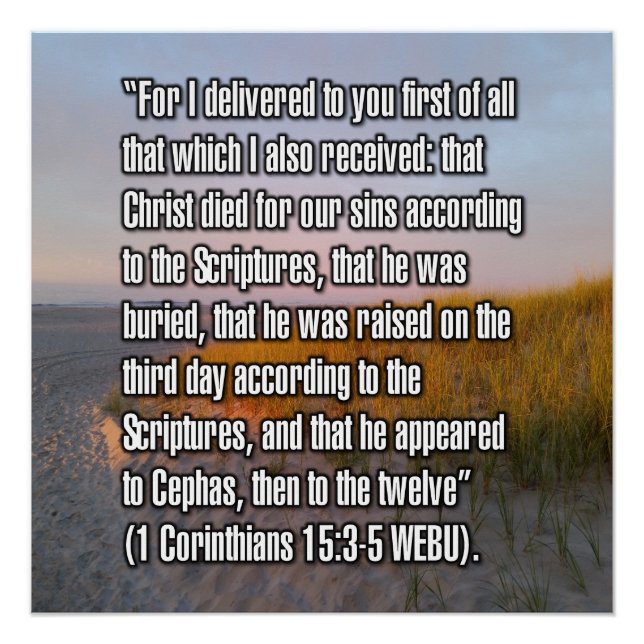 1 Corinthians 15:3-5 WEBU Poster (Front)