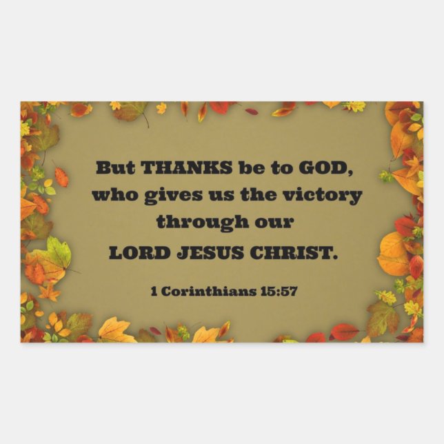 1 Corinthians 15:57 But thanks be to God, who... Rectangular Sticker (Front)