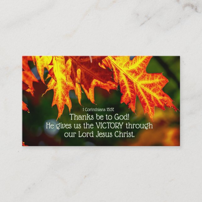1 Corinthians 15:57 Thanks be to God! Business Card (Front)