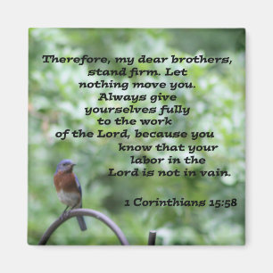 1 Corinthians 15:58 Magnet