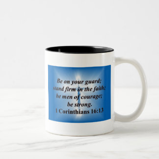 1 Corinthians 16:13 Two-Tone Coffee Mug