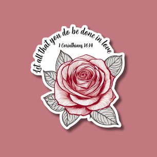 1 Corinthians 16:14 Bible Verse Rose Waterproof