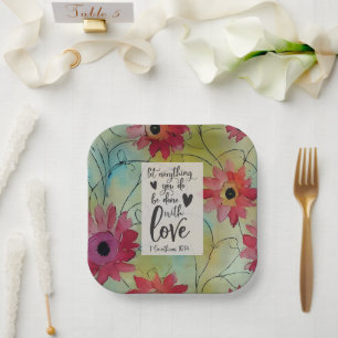 1 Corinthians 16 14 Let everything be done in Love Paper Plate