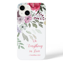 1 Corinthians 16:14 Simple White Watercolor Floral