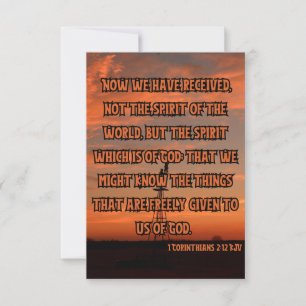 1 Corinthians 2:12 Bible Verse Pic Greeting Card