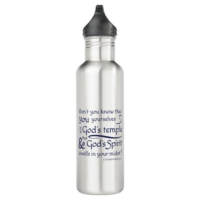 1 Corinthians 3:16 You are God's temple 710 Ml Water Bottle (Right)