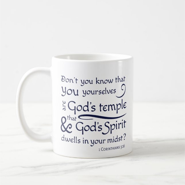1 Corinthians 3:16 You are God's Temple Coffee Mug (Left)