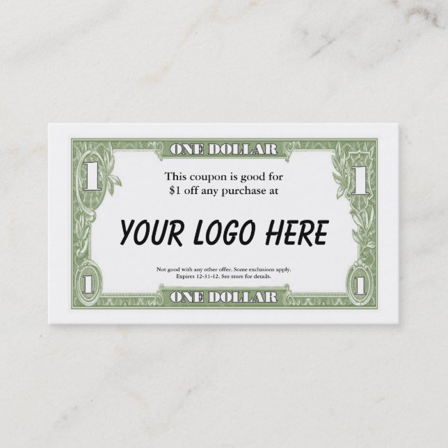 $1 Coupon Card (Front)