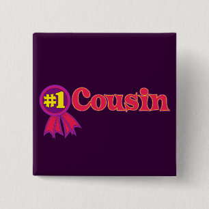 #1 Cousin 15 Cm Square Badge