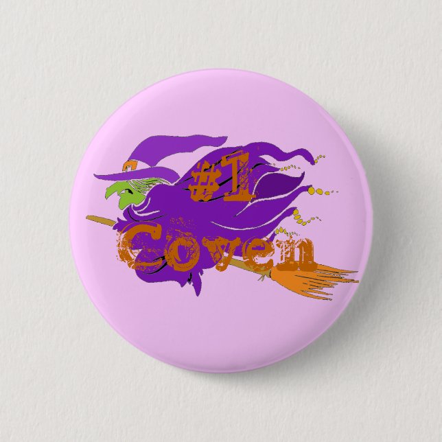 #1 Coven Classic Witch Button. Customise Me! 6 Cm Round Badge (Front)