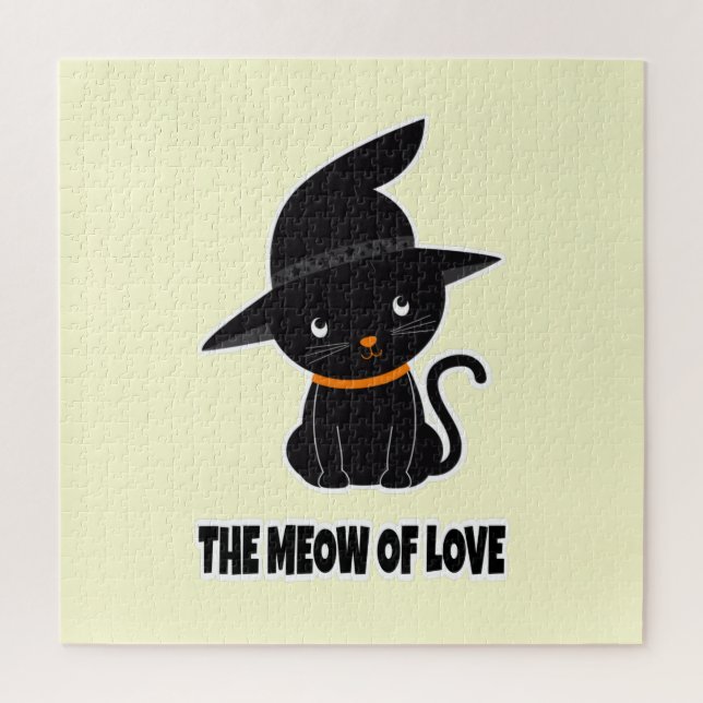 1.cute beautiful black cat meow of love   jigsaw puzzle (Vertical)