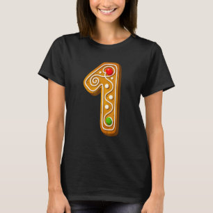 1 Cutest Capital Christmas Cookie Alphabet Number  T-Shirt