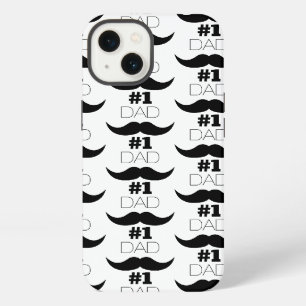 #1 Dad Black and White Moustache - Number One iPhone Case