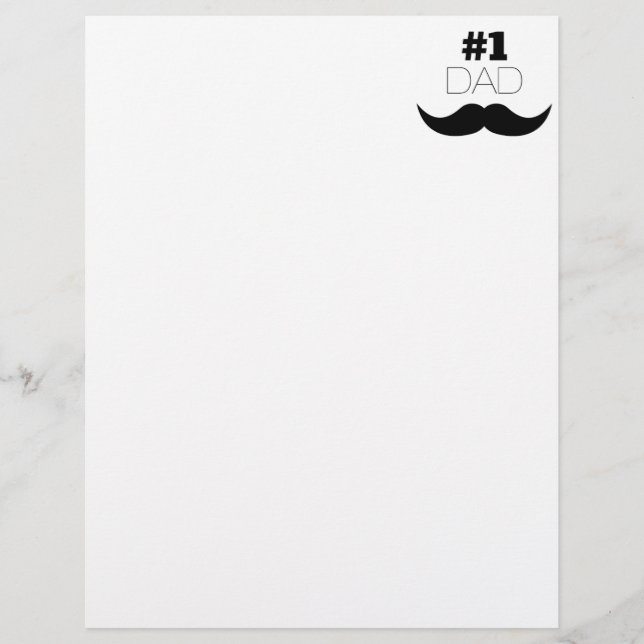 #1 Dad Black Moustache - Number One (Front)