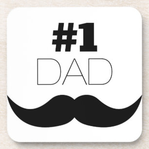 #1 Dad Black Moustache - Number One Coaster