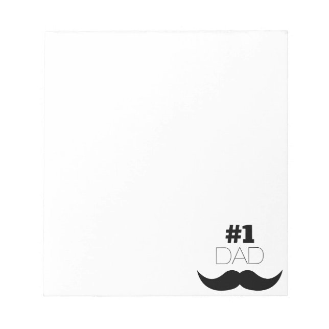 #1 Dad Black Moustache - Number One Notepad (Front)