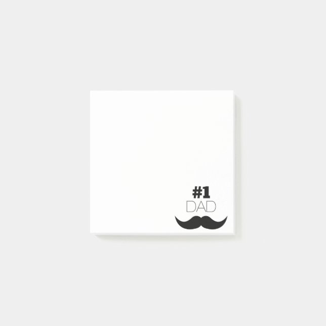 #1 Dad Black Moustache - Number One Post-it Notes (Front)