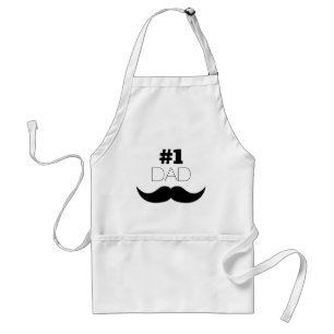 #1 Dad Black Moustache - Number One Standard Apron