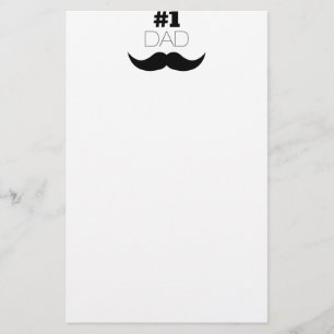 #1 Dad Black Moustache - Number One Stationery